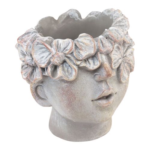 Vaso per piante con busto per fioriera aspetto cemento H14 cm