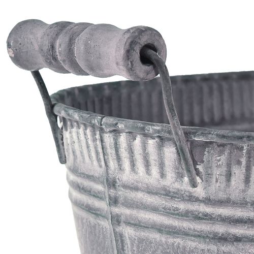 Floristik24 Vaso per piante ovale vaso da fiori con piede in metallo viola bianco L28 cm