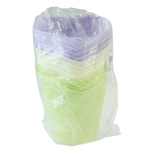 Prodotto Vaso per piante in carta intrecciata verde, giallo, viola Ø7cm A13cm 12 pezzi