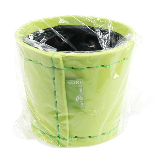 Floristik24 Portavasi verde chiaro Ø12cm H10cm, 1p