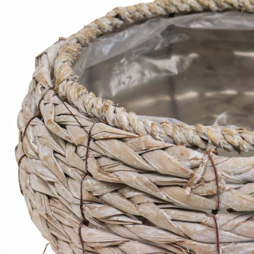Portavaso per piante vaso rotondo bianco lavato Ø22cm H13cm