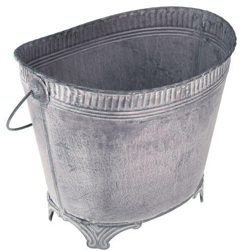 Floristik24 Vaso per piante fioriera in metallo vaso da fiori viola bianco H16,5 cm
