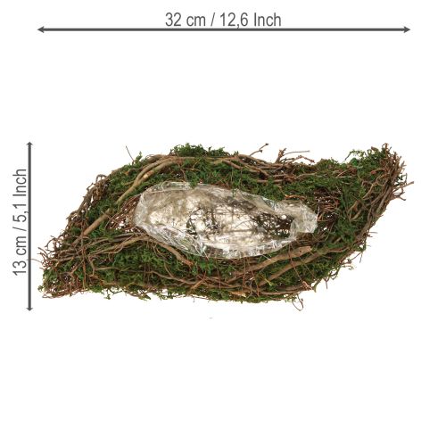 Prodotto Piccola ciotola per piante Plant Wave Vines con muschio 31×15×7cm
