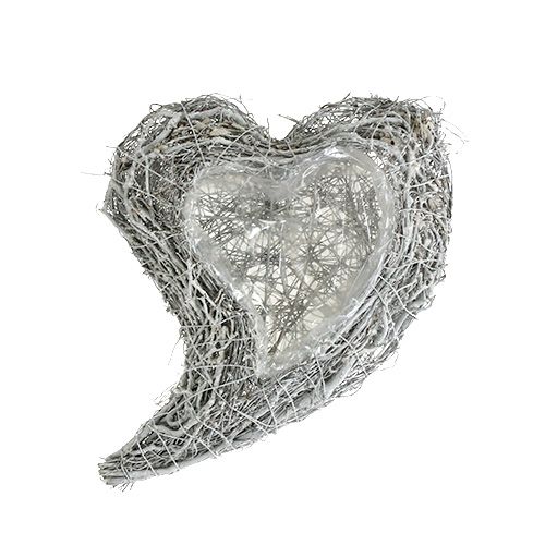 Pianta cuore vite bianca L30cm L23cm 2 pz