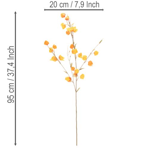 Pianta artificiale di lanterna cinese, ramo di Physalis con fiori, 95 cm | Floristik24.it