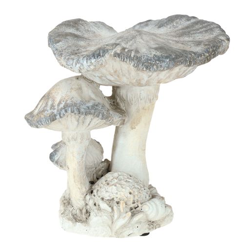 Prodotto Decorazione a forma di fungo in pietra fusa grigio bianco lavato 21,5×18×22cm