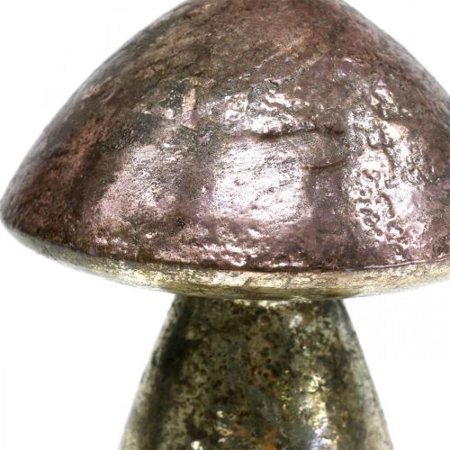 Floristik24 Funghi decorativi rosa decorazione autunnale in vetro Ø9cm H13,5cm 2 pezzi