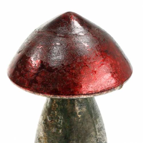 Floristik24 Fungo decorativo in vetro rosso scuro H13cm