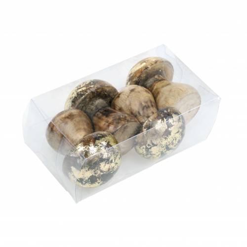 Floristik24 Fungo in legno dorato, legno di mango naturale Ø5cm H6.5cm 4 pezzi