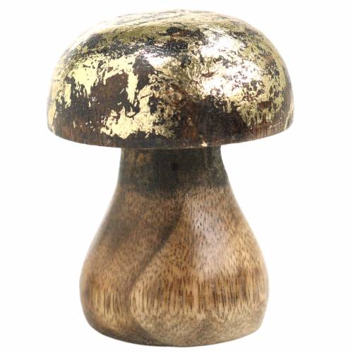 Floristik24 Fungo in legno dorato, legno di mango naturale Ø5cm H6.5cm 4 pezzi