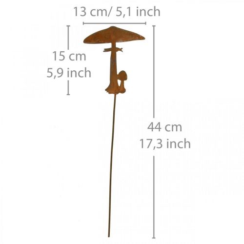 Floristik24 Decorazione autunnale in metallo con paletto da giardino in metallo con decorazione ruggine 44 cm