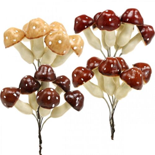 Floristik24 Funghi assortiti 3cm x 5cm in filo 48 pz