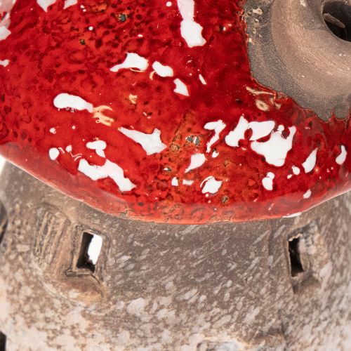 Casa a forma di fungo, faro, statuetta decorativa in amanita muscaria con camino, 10 cm, 2 pezzi | Floristik24.it