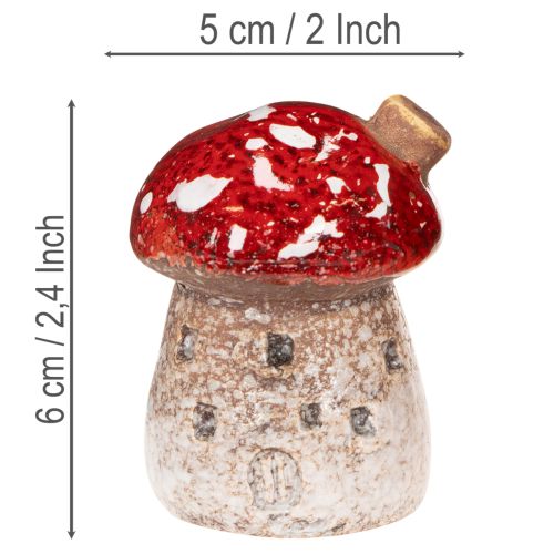 Decorazione per la casa a forma di fungo: Amanita muscaria in miniatura, 6 cm, 2 pezzi | Floristik24.it