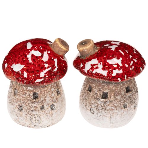 Decorazione per la casa a forma di fungo: Amanita muscaria in miniatura, 6 cm, 2 pezzi | Floristik24.it