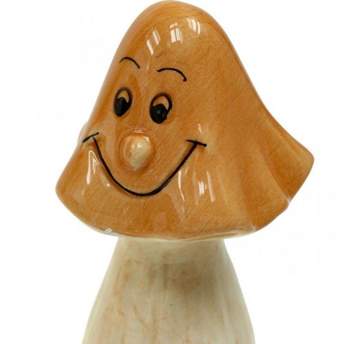 Prodotto Funghi decorativi in ceramica marrone figure decorative autunnali Ø6cm H10,5cm 3 pezzi