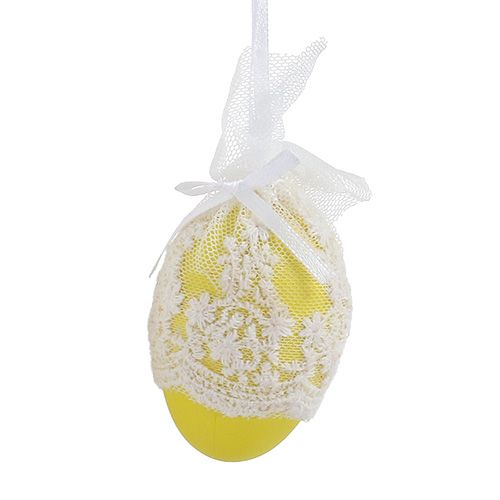 Floristik24 Uova decorative in plastica con tulle per appendere 6 cm 6 pezzi