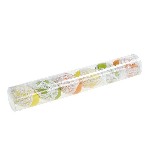 Floristik24 Uova decorative in plastica con tulle per appendere 6 cm 6 pezzi