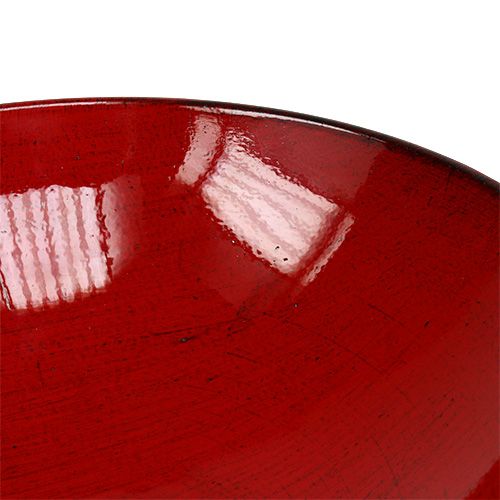 Floristik24 Ciotola decorativa rotonda rossa Ø22cm H6,5cm