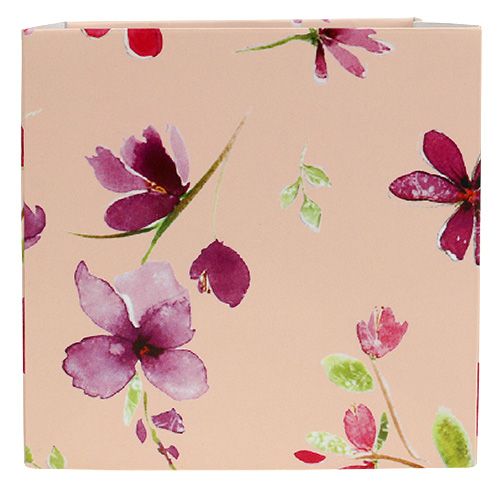 Floristik24 Sacco di carta 12 cm x 12 cm rosa con motivo 8 pezzi