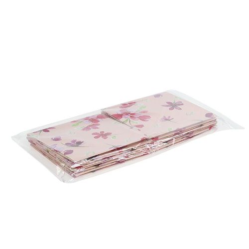 Floristik24 Sacco di carta 12 cm x 12 cm rosa con motivo 8 pezzi