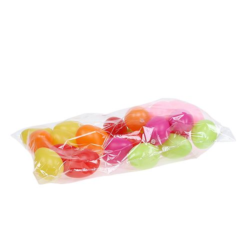 Floristik24 Uovo in plastica 6 cm assortito 24 pz