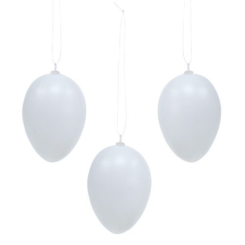 Floristik24 Uovo di plastica da appendere 6cm bianco 12pz