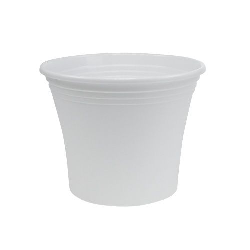 Floristik24 Vaso in plastica “Irys” bianco Ø17cm H14cm, 1pz