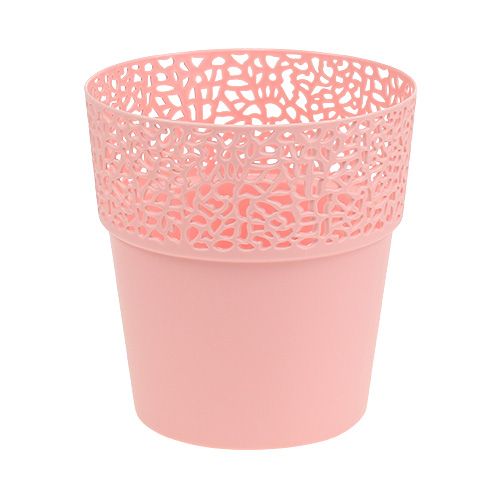 Floristik24 Fioriera in plastica rosa Ø14.5cm H15.5cm 1p