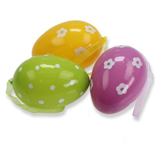 Floristik24 Uova di Pasqua decorative in plastica per appendere 9 cm 12 pezzi