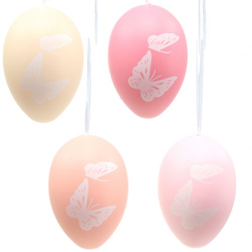 Floristik24 Uova di Pasqua da appendere colori pastello 12cm 4pz