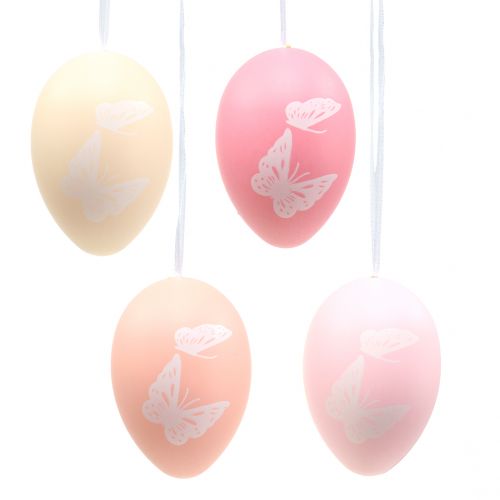 Floristik24 Uova di Pasqua da appendere colori pastello 8 cm 4 pz