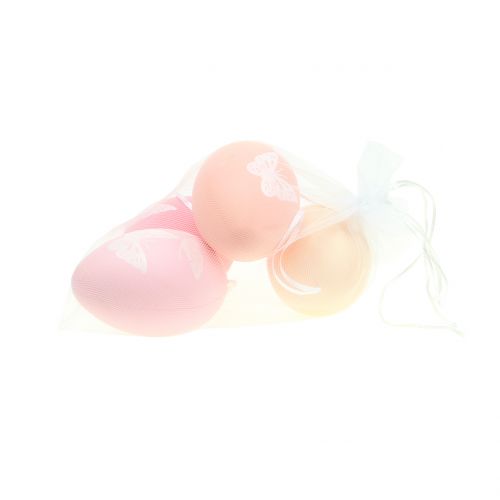 Floristik24 Uova di Pasqua da appendere colori pastello 8 cm 4 pz