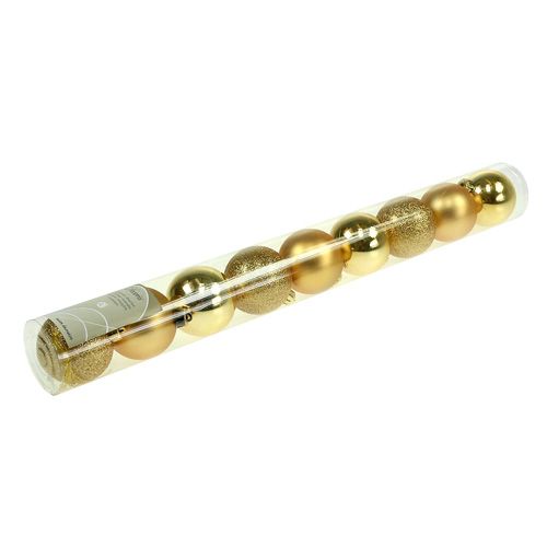 Floristik24 Pallina di plastica tipo d'oro. Ø5cm 9 pezzi