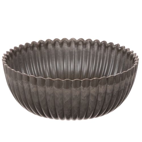 Ciotola a coste, color antracite, decorativa, rotonda, 15 cm, 2 pezzi acquistare | Floristik24.it