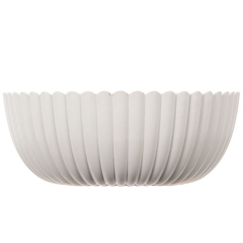 Ciotola rotonda a coste, bianca, versatile per decorazioni, 15 cm, 2 pezzi | Floristik24.it