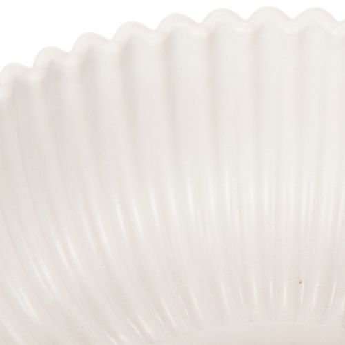 Ciotola rotonda a coste, bianca, versatile per decorazioni, 15 cm, 2 pezzi | Floristik24.it