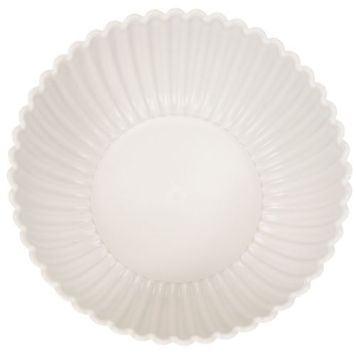 Ciotola rotonda a coste, bianca, versatile per decorazioni, 15 cm, 2 pezzi | Floristik24.it