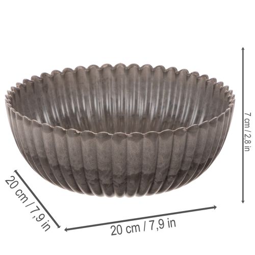 Ciotola rotonda scanalata, contenitore decorativo per composizioni floreali, 20 cm, 2 pezzi | Floristik24.it