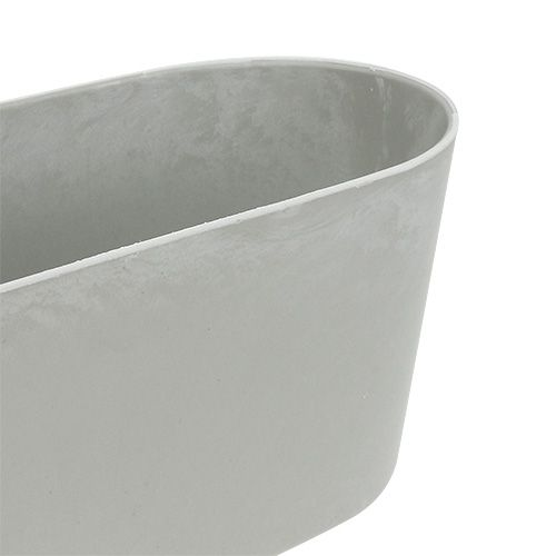 Floristik24 Ciotola di plastica ovale grigio 27cm x 11cm H10cm 1pz