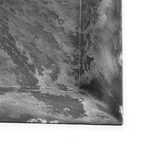 Floristik24 Piatto quadrato in plastica antracite 31cm x 31cm