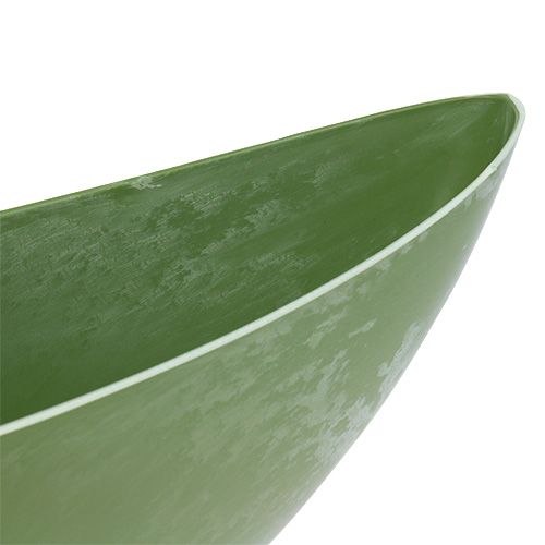 Floristik24 Barca di plastica verde ovale 39 cm x 12,5 cm H13 cm, 1 pz