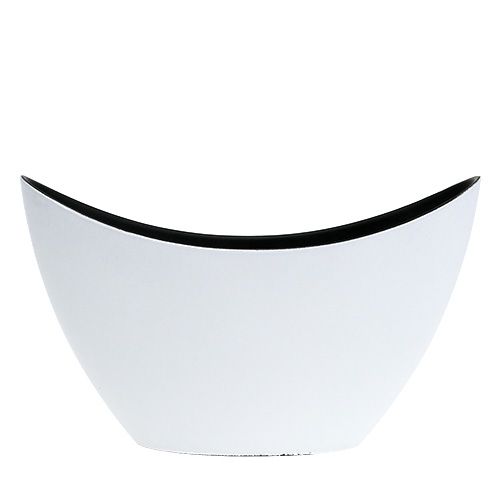 Floristik24 Barca di plastica bianca 20 cm x 9 cm H12 cm