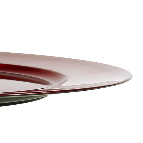 Floristik24 Piatto in plastica Ø25cm rosso con effetto smalto
