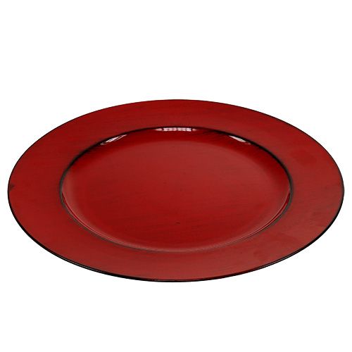 Prodotto Piatto in plastica Ø33cm rosso-nero