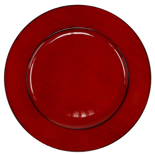 Piatto in plastica Ø33cm rosso-nero