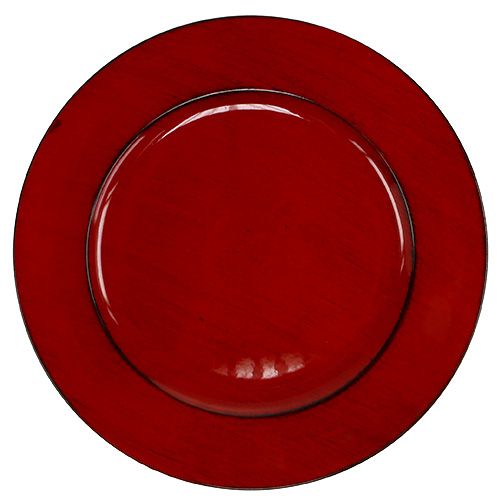 Floristik24 Piatto in plastica Ø33cm rosso-nero