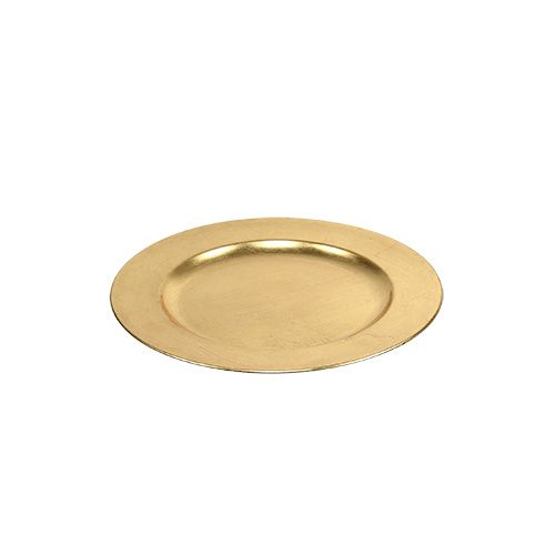 Piatti di plastica oro Ø17cm 10p