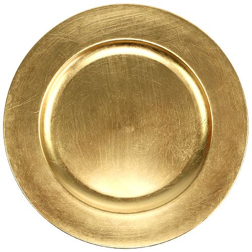 Piatti di plastica oro Ø17cm 10p