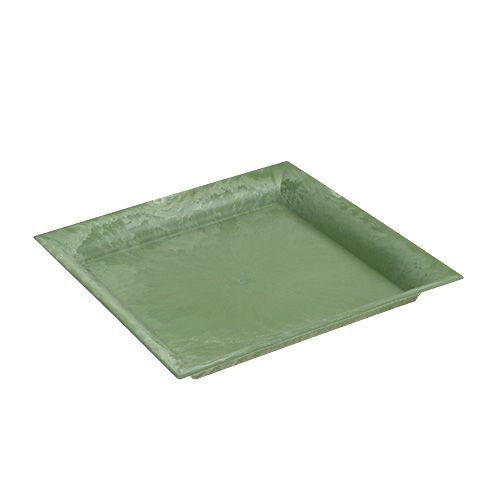 Floristik24 Piatto di plastica quadrato verde 19,5 cm x 19,5 cm